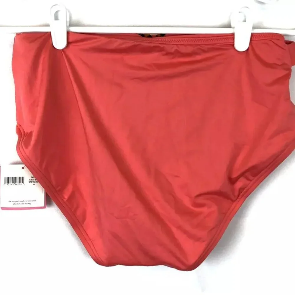 Kate Spade Women’s Pink Tortoise Heart Buckle Bikini Bottom, Size Medium